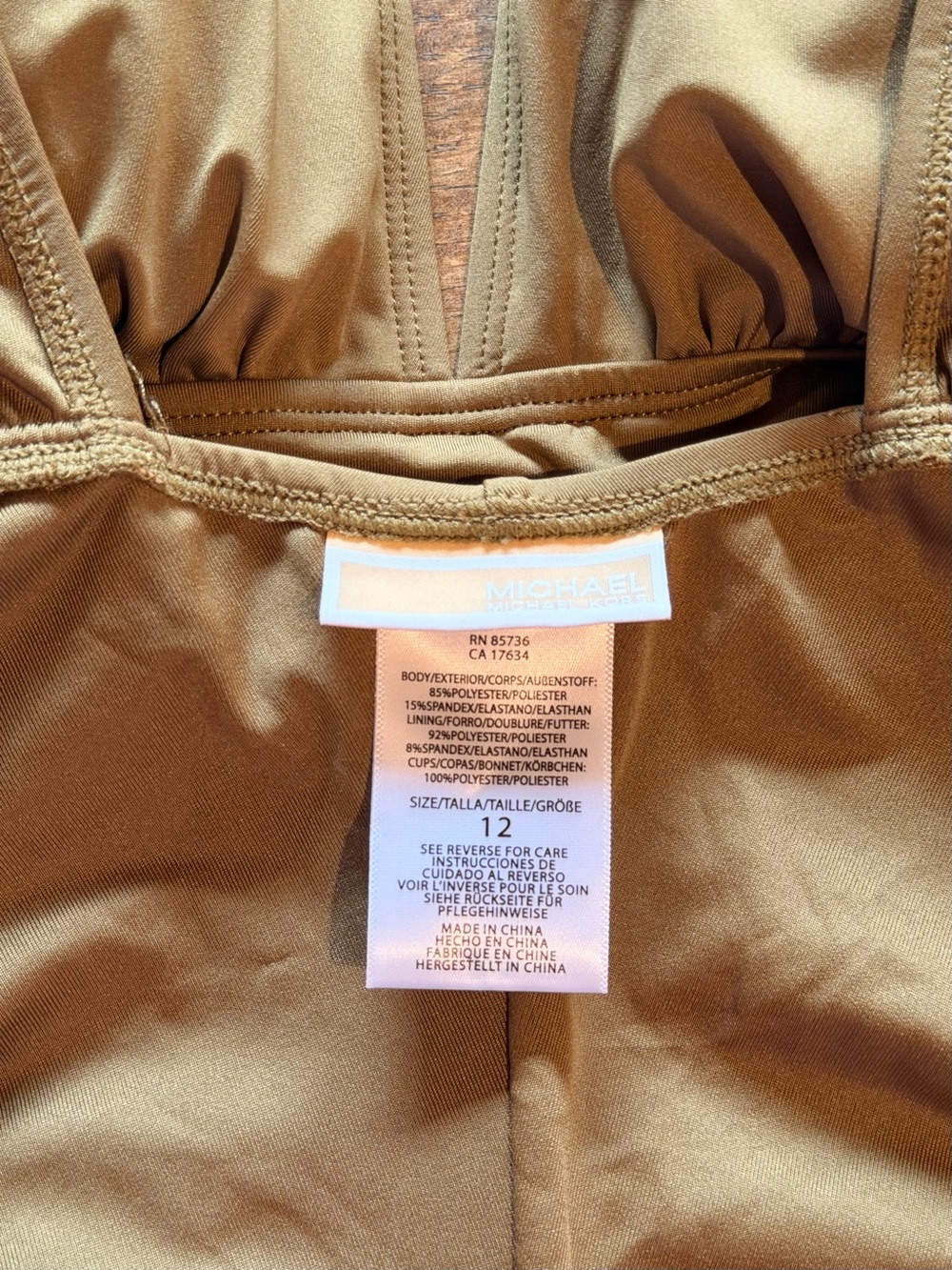 MICHAEL Michael Kors Olive One-Piece Swimsuit with Side Ties - Picture 7 of 10